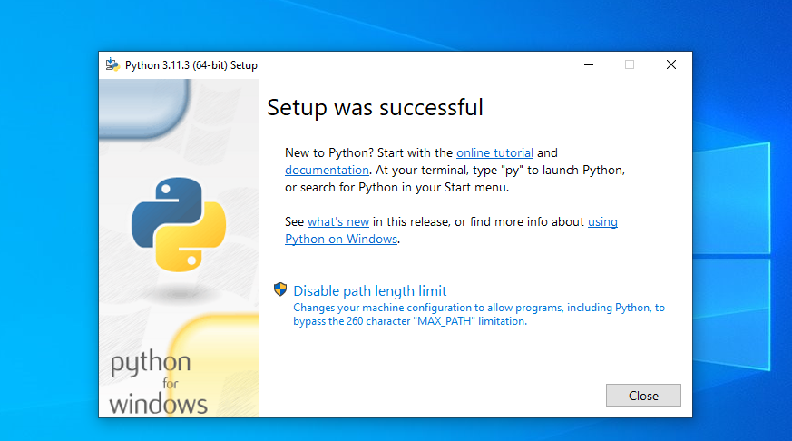 how to install python 3.11.3 in windows10 setup